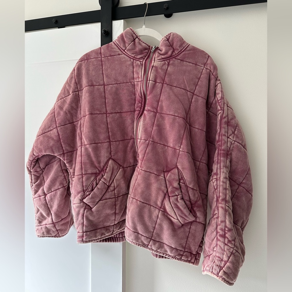 Free People Dolman Quilted Jacket Purple Size Medium